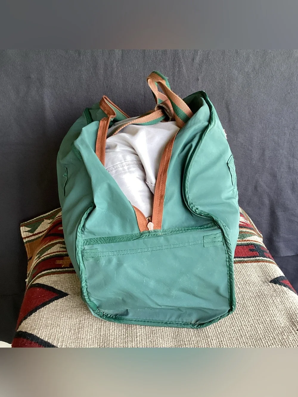 Vintage Polo Ralph Lauren 90s green duffel bag weekender zip